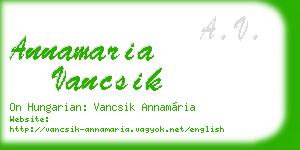 annamaria vancsik business card