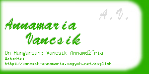 annamaria vancsik business card